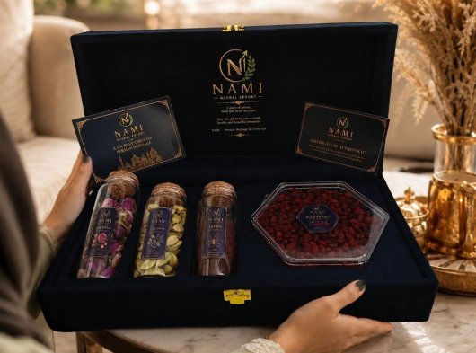 بوكسات هدايا إيرانية فاخرة بالجملة | NAMI GLOBAL EXPORT